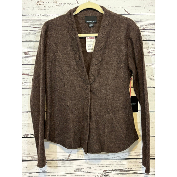 Women's Cynthia Rowley Wool Blazer Brown Size XL - Picture 1 of 12